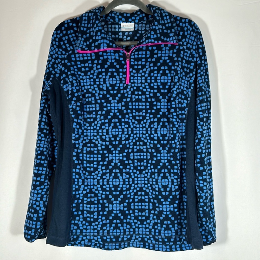 Columbia Blue Fleece Quarter Zip Sweater